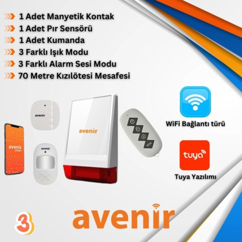 AVENIR AV-03WF KABLOSUZ ALARM SETİ