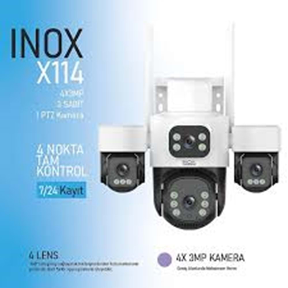 INOX-X114 4X3 MP 4 KAMERAL DUAL LENS WİFİ KAMERA