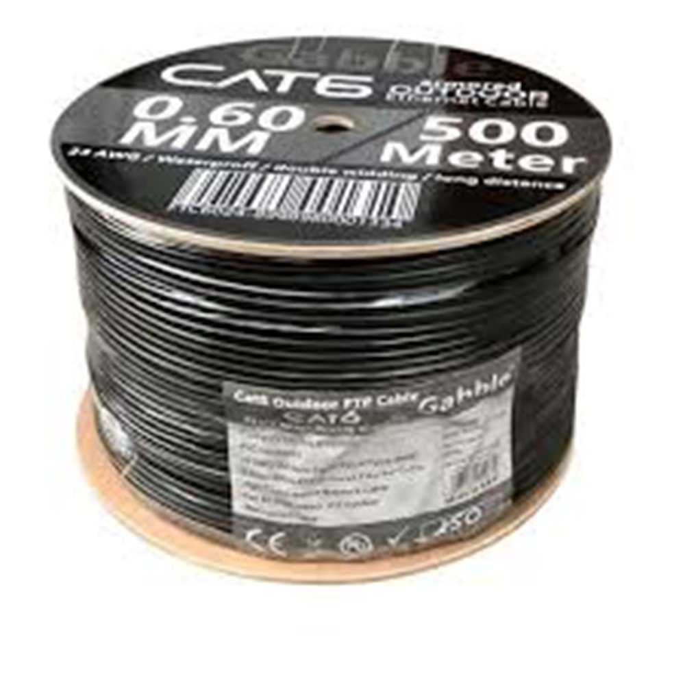 GABBLE FTP 23AWG 500M DIŞ ORTAM CAT6 SİYAH BAKIR