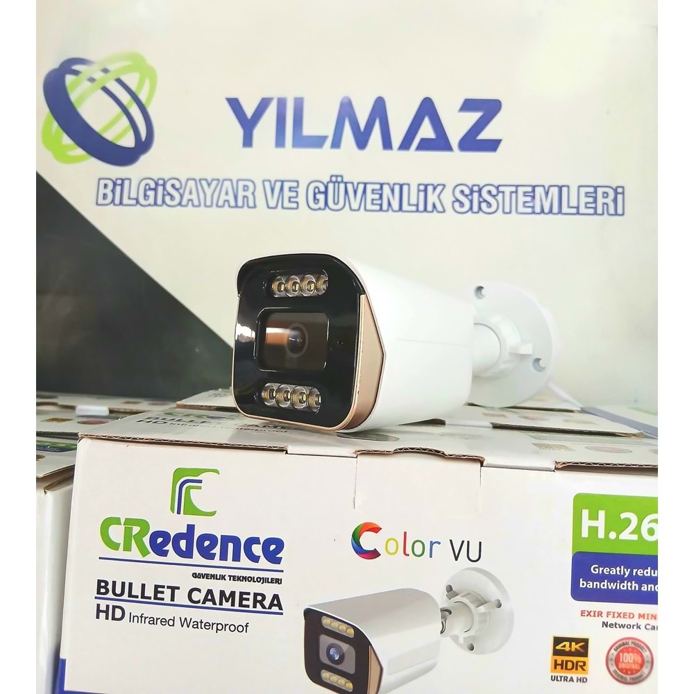 CREDENCE CR-9008 metal kasa IP POE 8mp FULHAN SESLİ