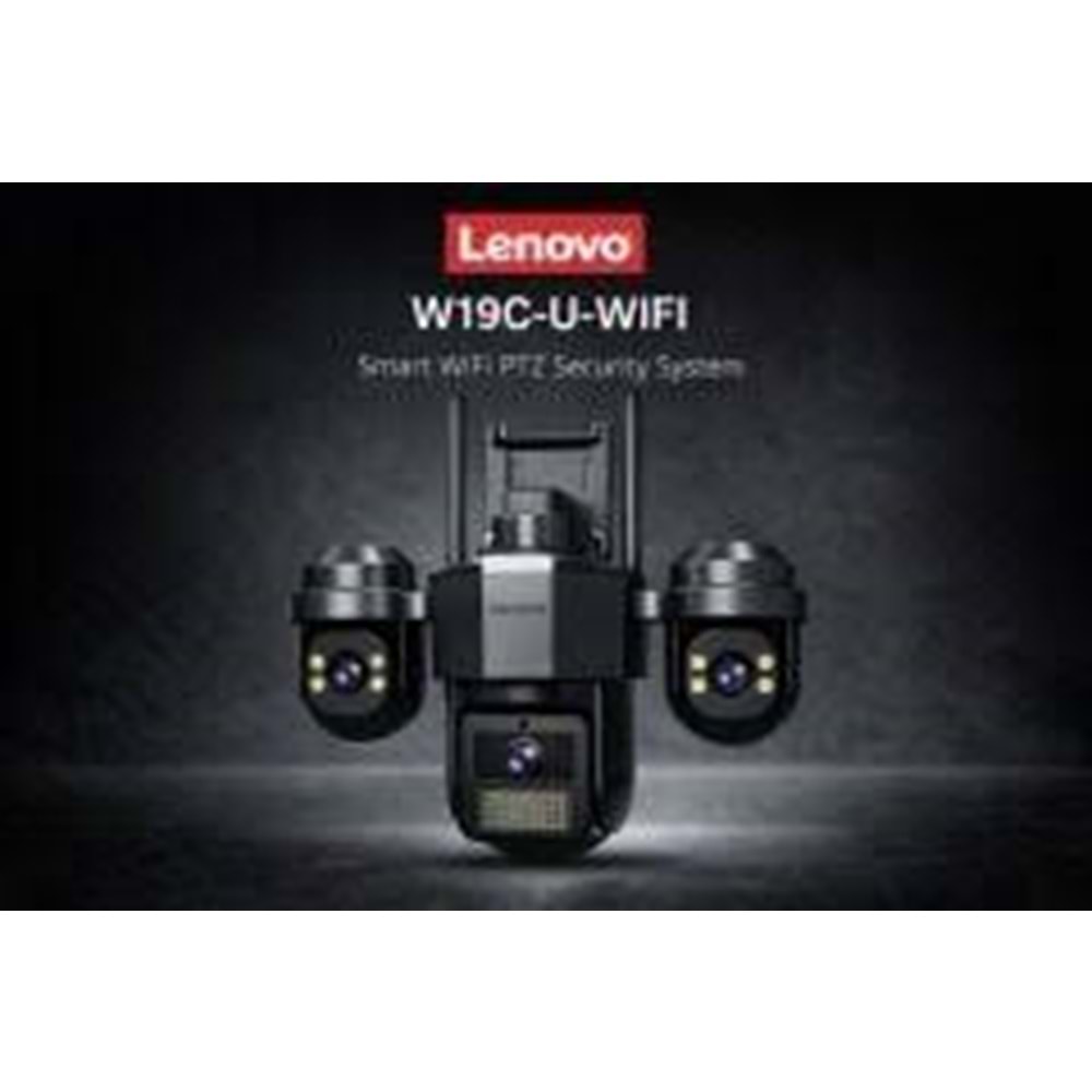 LENOVO W19C-U (JA-W11C-Z-U) 9MP 3 Lensli 4K Ultra HD 2.4G&5G Çift Bant Hızlı WiFi Dual PTZ 3 telefondan yönetilebilir