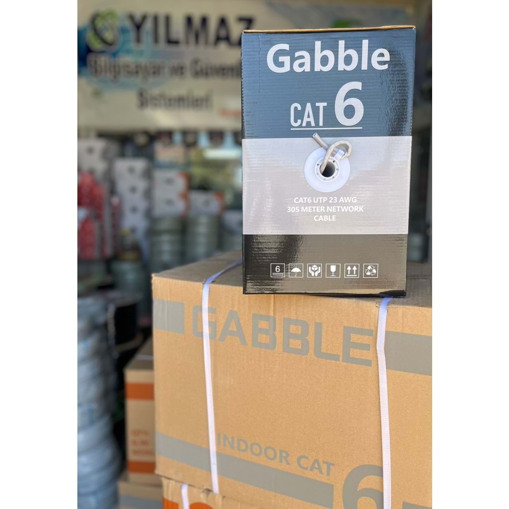 GABBLE GAB-CT305 CAT6 305MT İÇ ORTAM GRİ KABLO 0.57MM