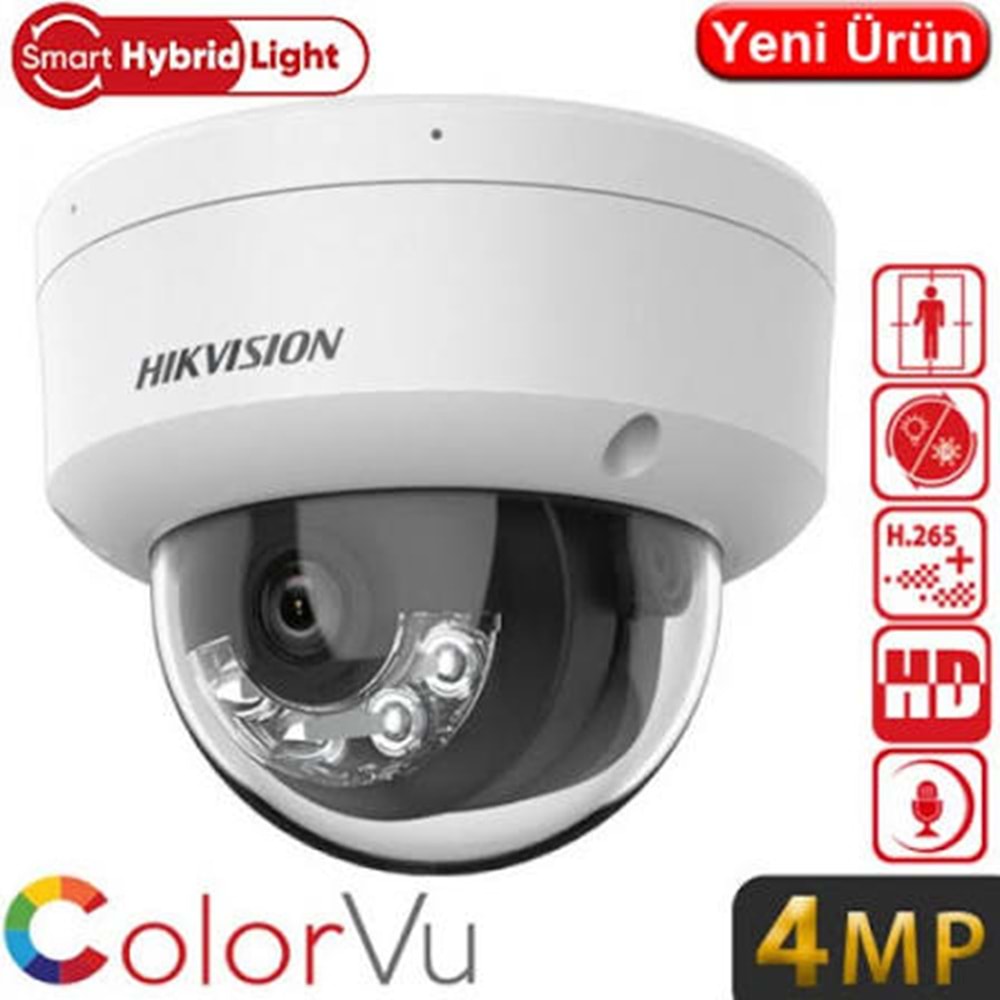 Hikvision DS-2CD1141G2-LIUF 4 MP 2.8mm Smart Hybrid Light IR Dome IP Kamera
