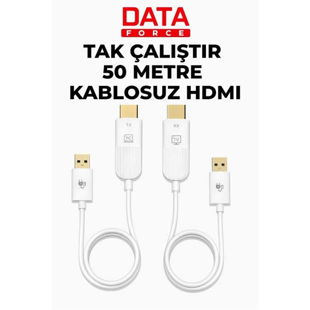 DATAFORCE KABLOSUZ HDMI GÖRÜNTÜ AKTARICI 50M MESAFE