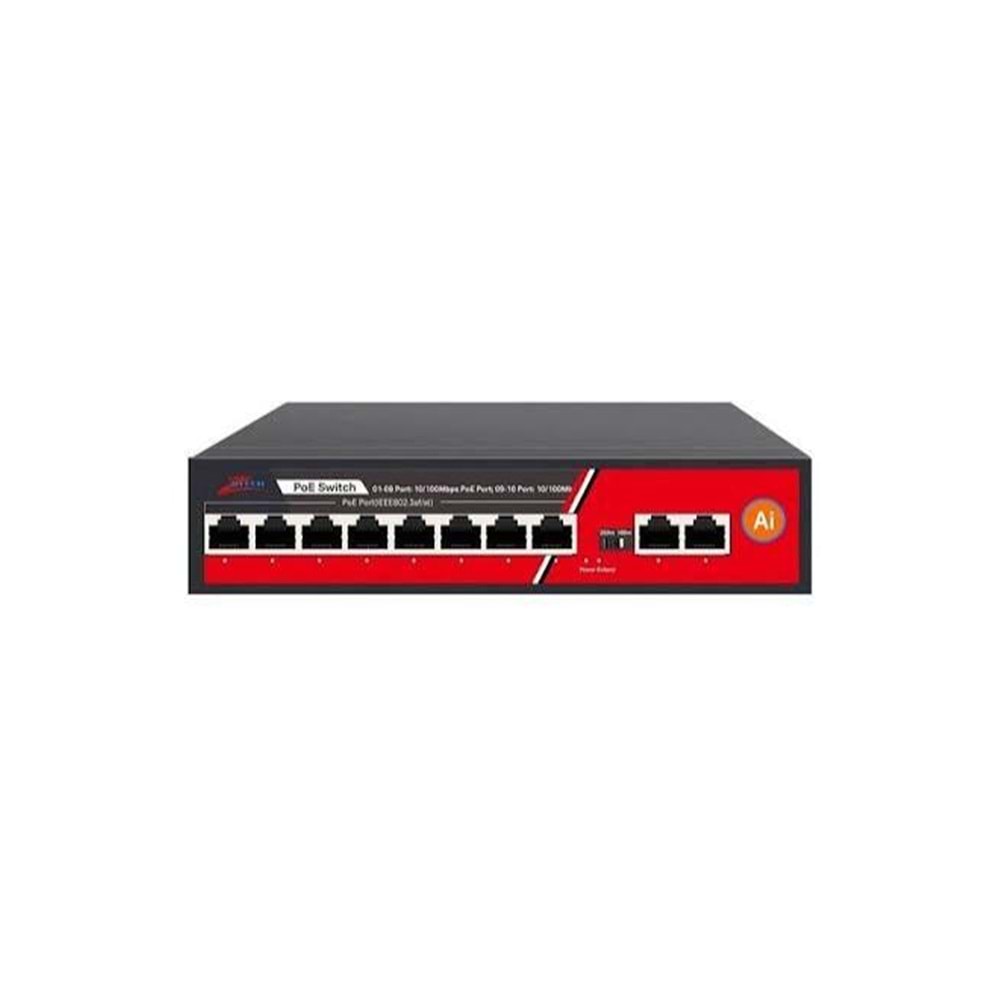 ZTECH ZR-1010 8+2+1 Poe 10/100 Mbps+2 Lan 100/1000Mbps+1*SFP SLOT, 120W