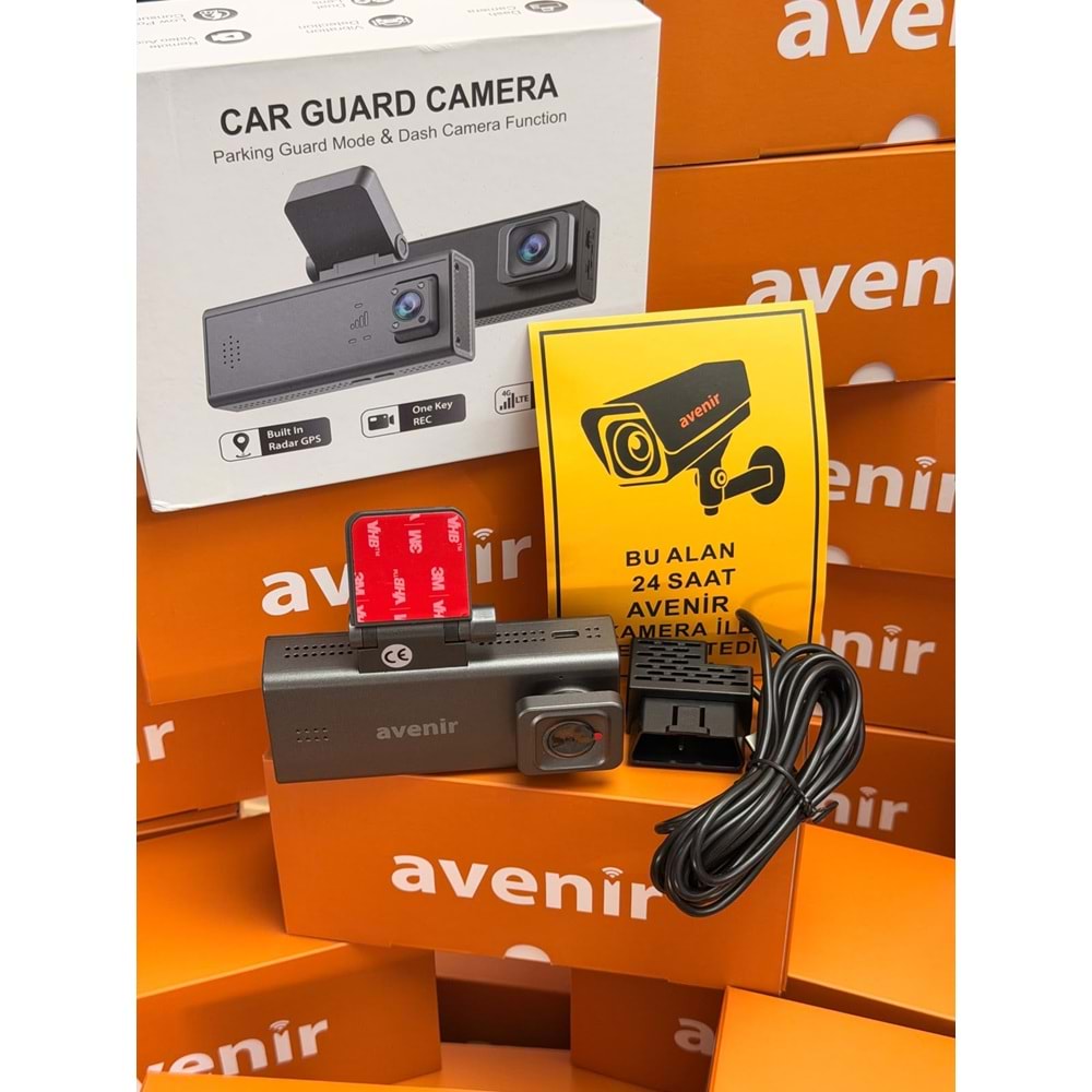 AVENİR AV-S426 ARAÇ KAMERASI 4G 2 KAMERALI 4K GÖRÜNTÜ KALİTESİ