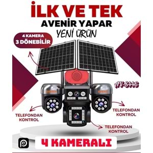 AVENİR AV-S446 4 KAMERALI SOLAR 3PTZ TLF DAN KONTROL