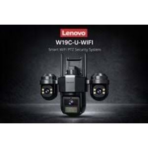 LENOVO W19C-U (JA-W11C-Z-U) 9MP 3 Lensli 4K Ultra HD 2.4G&5G Çift Bant Hızlı WiFi Dual PTZ 3 telefondan yönetilebilir