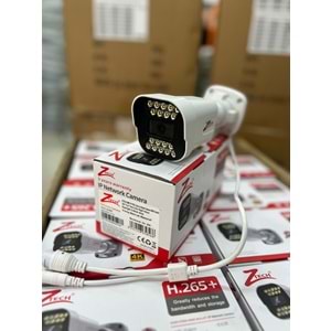 ZTECH ZR-8082 IP 5MP POE 2.8MM 18 ARRAY WARM LED SESLİ,COLORVU PLASTİC BULLET KAMERA