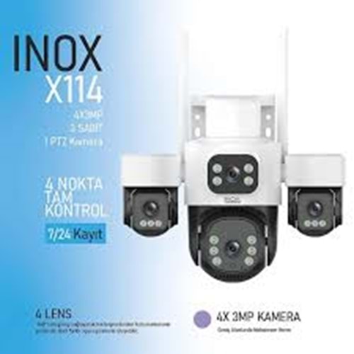 INOX-X114 4X3 MP 4 KAMERAL DUAL LENS WİFİ KAMERA