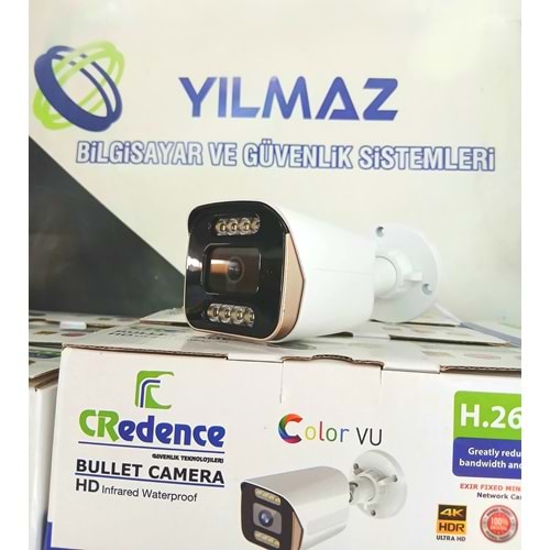 CREDENCE CR-9008 metal kasa IP POE 8mp FULHAN SESLİ