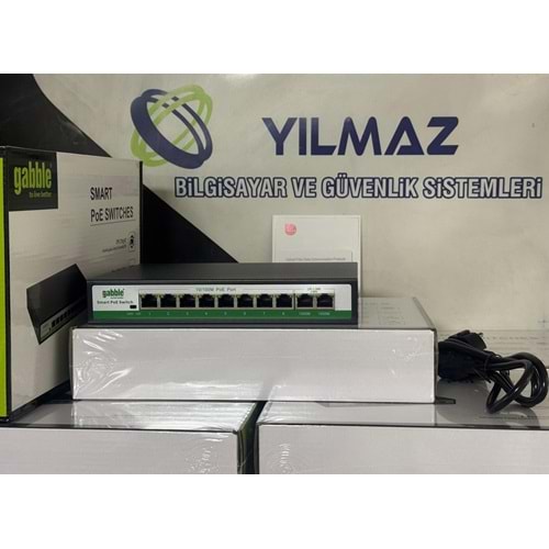 GABBLE GAB-P82MG 10/100M 8 port POE+ 2X 10/100/1000 uplink, 96W Poe Switch 8+2