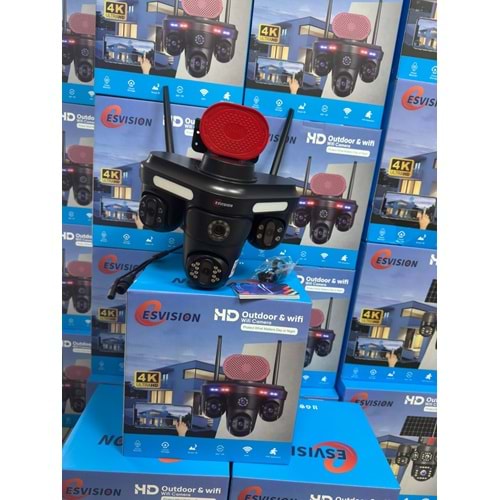 ESVİSİON ES-705 4 LENS ÇAKARLI SİRENLİ WİFİ CAMERA