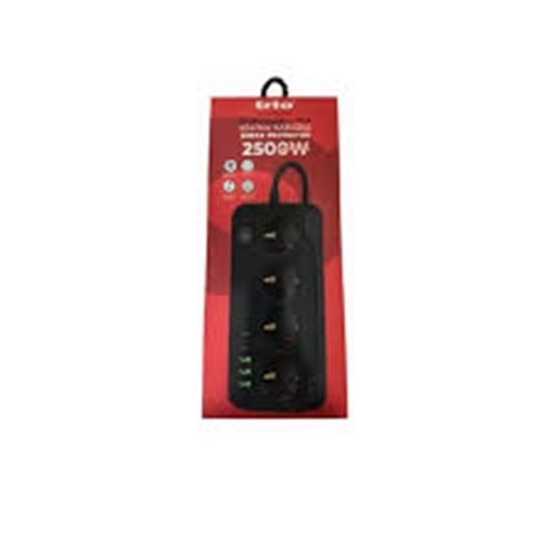 TRİO TR3440 4 LÜ (3*USB+2*TYPE-C) 2500W 2MT AKIM KORUMALI PRİZ
