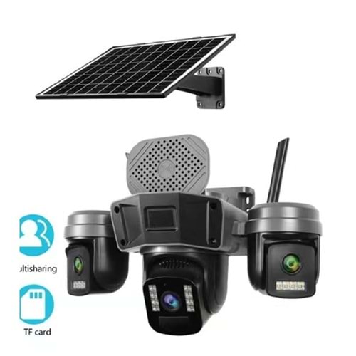 O-KAM-5210 WİFİ SOLAR 3 LENS SİRENLİ