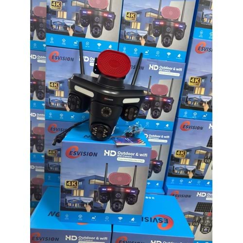 ESVİSİON ES-705 4 LENS ÇAKARLI SİRENLİ WİFİ CAMERA