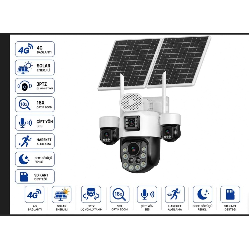 INOX-X25 4LENS 18X ZOOM 4G ESİM SOLAR PTZ KAMERA